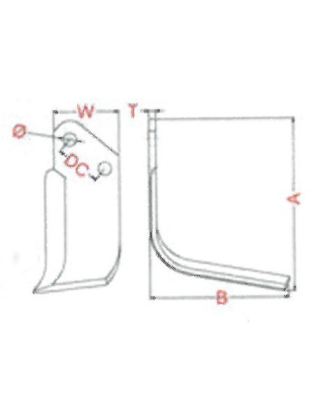 Casamayor Cuchilla Rotavator Howard 198-H 160X135X60 Izquierda