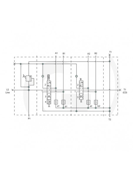 Distribuidor Cargador Trontal LVM92B Load Sensing con Campanas de Conexión