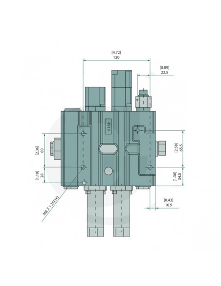 Distribuidor Cargador Trontal LVM92B Load Sensing con Campanas de Conexión
