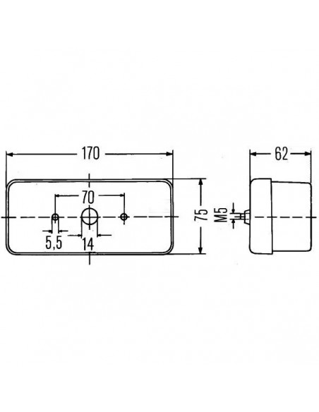 AL24544GN - Luz Trasera Izquierda Adaptable 170x75x62 mm