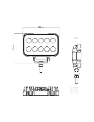 Luz de trabajo LED, 15 W, 1900 lm,...