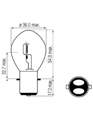B1233 Bombilla S1 12V 45W/40W BA20d