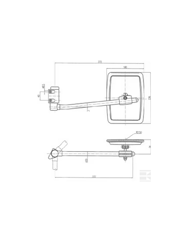 espejo con brazo derecho