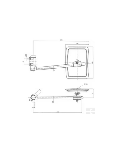 espejo con brazo izquierdo