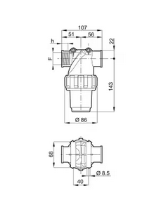 filtro de red 1"f 32 m