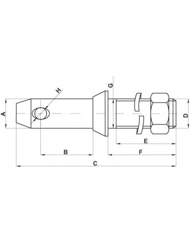 Z428127KR - Bulón de Elevación Cat. 2 28x150 mm.
