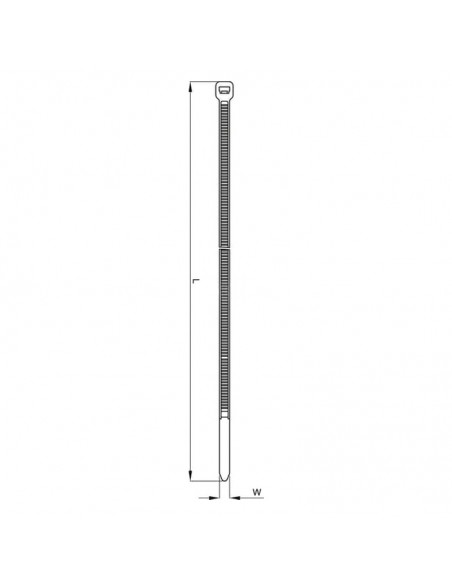 Brida sujetacables 7,6x370 mm, negra, 100 unid.