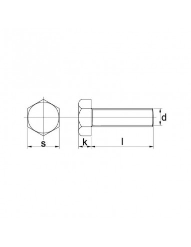 Tornillo hexagonal DIN 933 M6 x 25 acero cincado 8.8