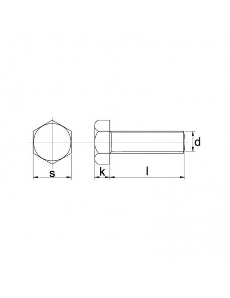 Tornillo hexagonal DIN 933 M6 x 25 acero cincado 8.8