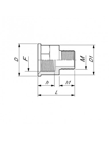 Boquilla redudcción H/M 1 1/4"x3/4"