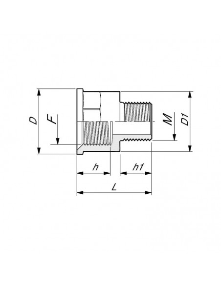 Boquilla redudcción H/M 1 1/4"x3/4"