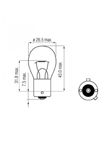 Bombilla PY21W 12V 21W BAU15s naranja (10 unidades)