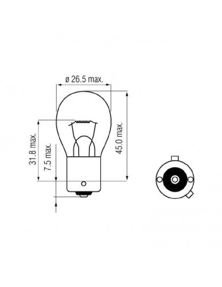 Bombilla PY21W 12V 21W BAU15s naranja (10 unidades)
