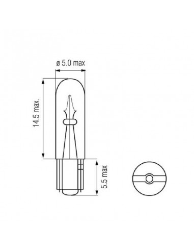 Bombilla Halógena redonda W1.2W 12V 1.2W W2x4.6d (10 unidades)