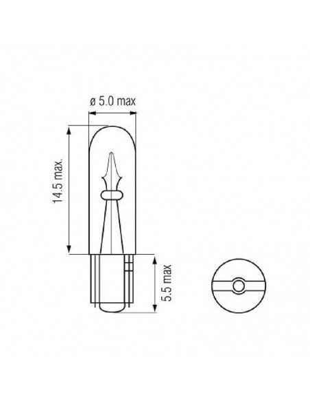 Bombilla Halógena redonda W1.2W 12V 1.2W W2x4.6d (10 unidades)