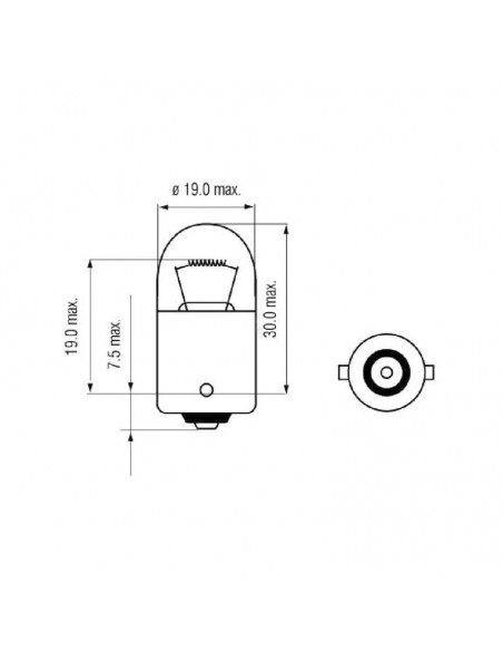 Bombilla R5W 24V 5W BA15s (10 unidades)