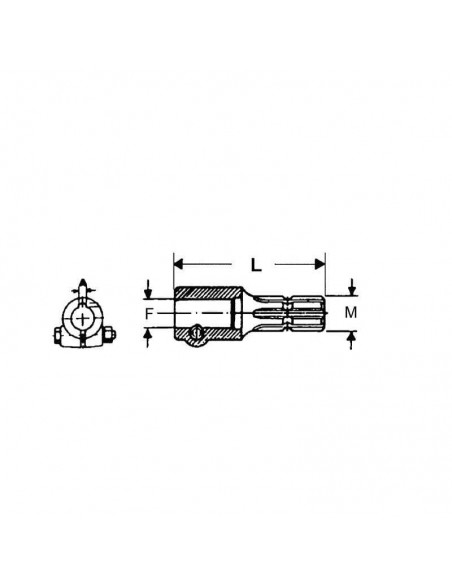 Reductor TDF con Tornillo 1 3/4" Z20 - 1 3/8" Z6
