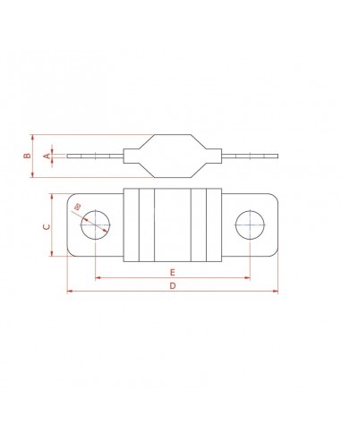 Fusible Mega 150A Longitud 68,6 mm rojo Hella