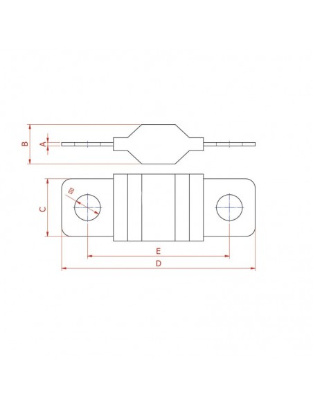 Fusible Mega 150A Longitud 68,6 mm rojo Hella