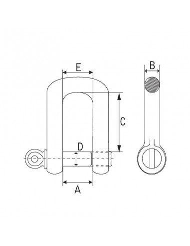 Grillete recto tipo D Ø14 mm M14
