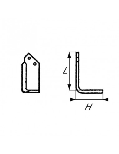 Cuchilla rotavator 170x140x75 mm 6 mm de grosor izquierda Howard