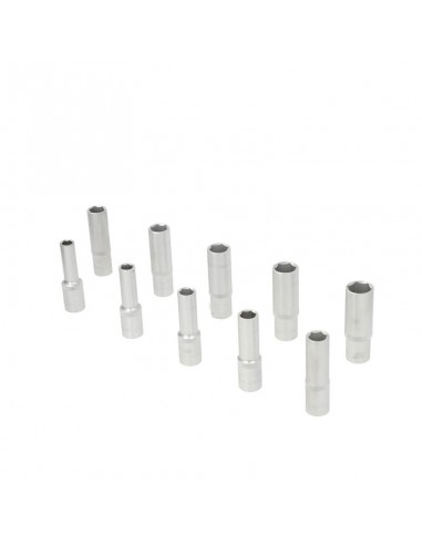 Juego de llaves de vaso 1/2" con punta Torx® en estuche 9 piezas