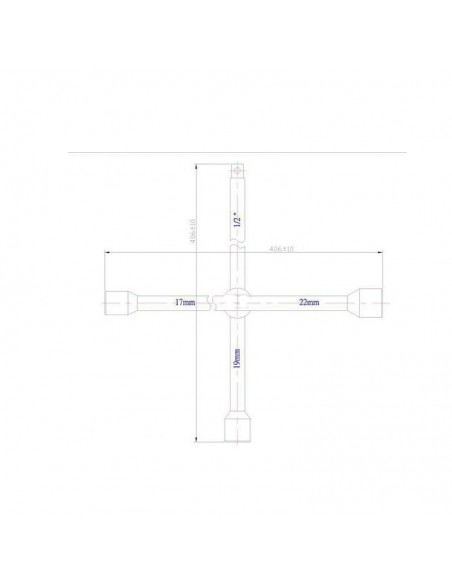 Llave de cruceta 17x19x22x1/2"