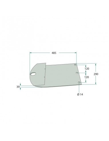 patín de deslizamiento Krone 485x290 mm Adaptable
