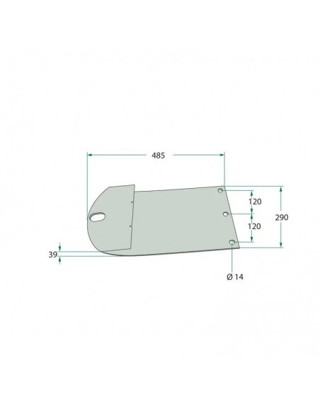 patín de deslizamiento Krone 485x290 mm Adaptable