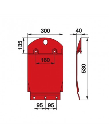 Patin exterior Kuhn 530x300 mm Adaptable