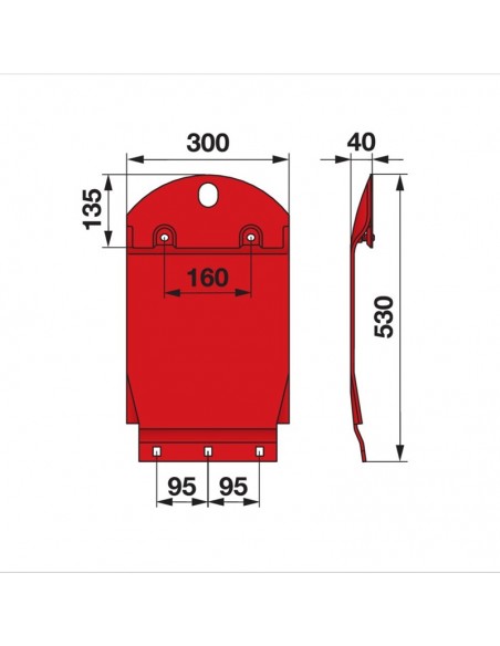 Patin exterior Kuhn 530x300 mm Adaptable