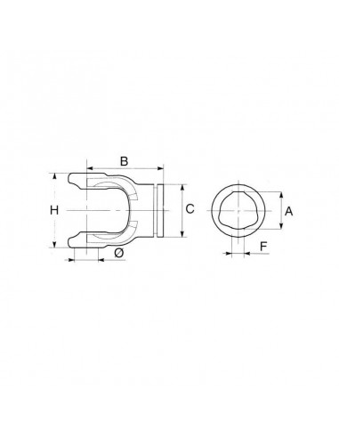 Horquilla para tubo perfilado Ø45 mm Serie 8 Bondioli&Pavesi
