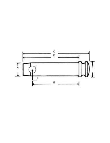 Pasador de 3er punto superior 25,4x117 mm Cat. 2