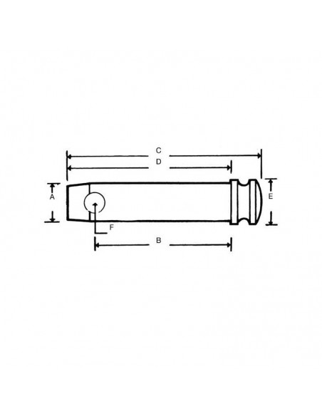 Pasador de 3er punto superior 25,4x117 mm Cat. 2