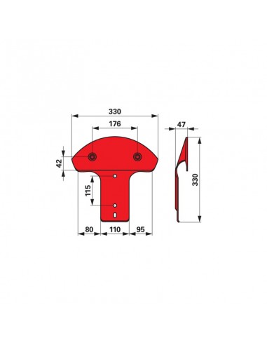 Patín Segadora Kuhn 330 mm Serie GMD Adaptable