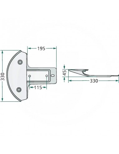 Patín Segadora Kuhn 330 mm Adaptable