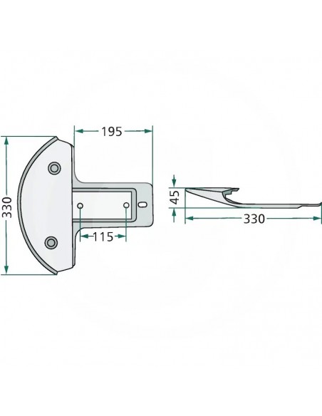 Patín Segadora Kuhn 330 mm Adaptable