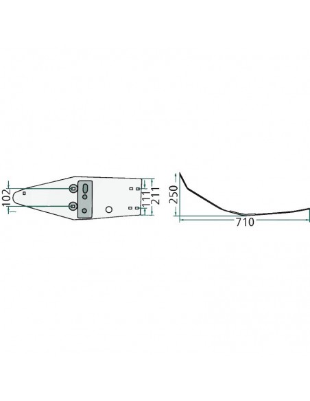 Patín Desgaste Segadora Kuhn 710 mm Adaptable