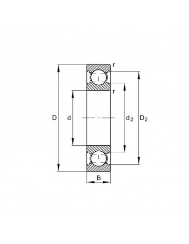 Rodamiento rígido de bolas 20x47x14 mm INA-FAG