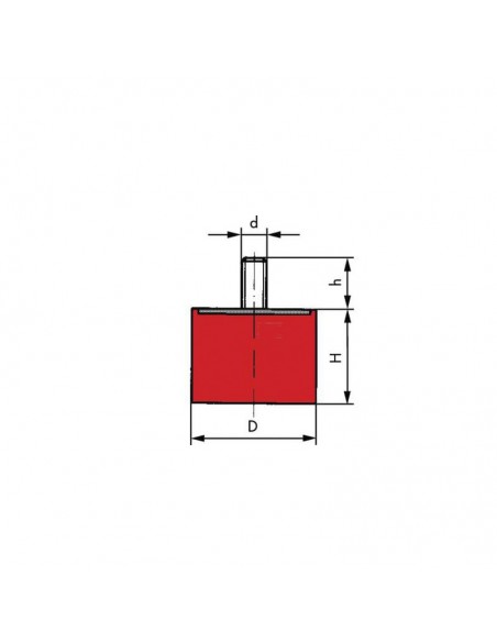 AMORTIGUADOR TIPO D 50X42 MM M10X30