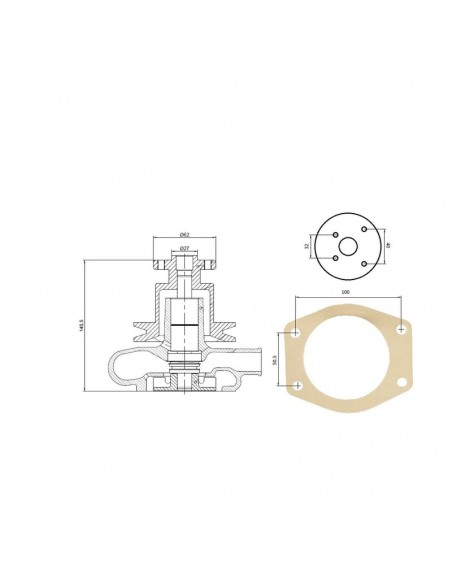 Bomba Agua  Massey Ferguson Series 100-200 Adaptable
