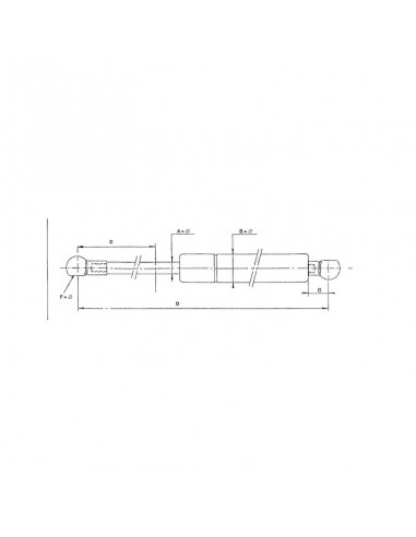 Amortiguador de gas 550 mm 510N John Deere 6020-6120-6220... Adaptable