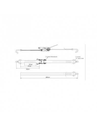 Correa de trinquete Tipo 35A 10kN 5 m