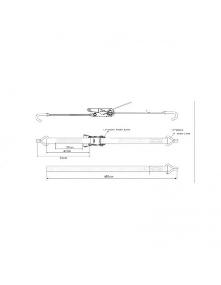 Correa de trinquete Tipo 35A 10kN 5 m