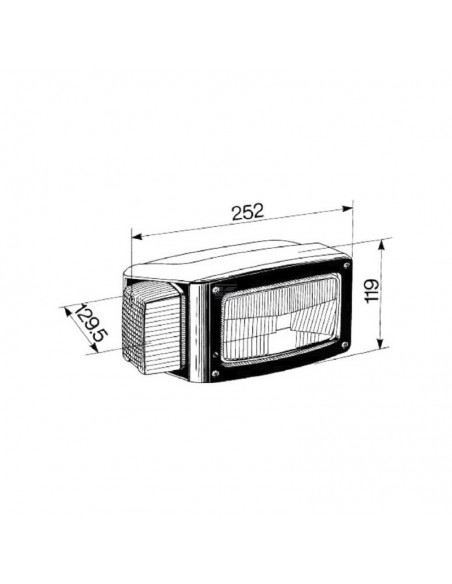 Faro Derecho 252x119x129,5 mm