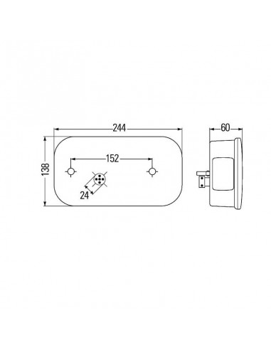 Luz trasera Derecha 244x138x60 mm