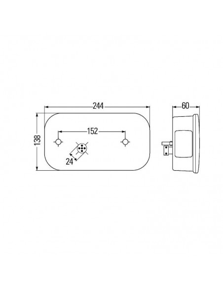 Luz trasera Derecha 244x138x60 mm
