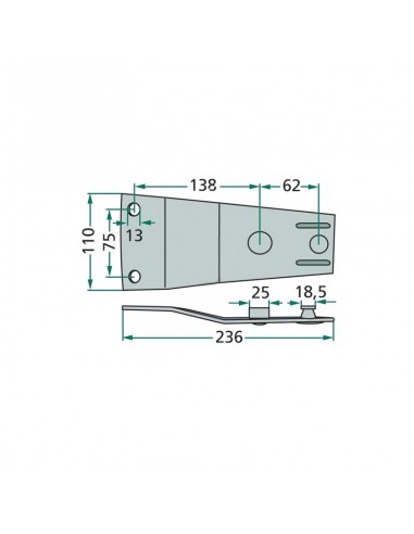 Portacuchilla Segadora Pöttinger 236x110 mm Adaptable