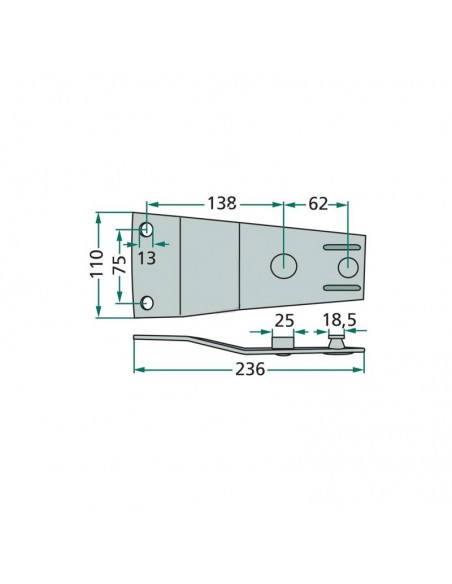 Portacuchilla Segadora Pöttinger 236x110 mm Adaptable