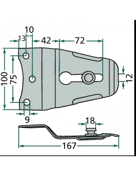 Portacuchilla Segadora Welger 167x100 mm Adaptable